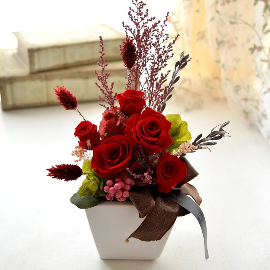 プリザーブドフラワー 2個 アレンジメント アロマ Amazon | ほんのり香る100%プリザーブドフラワーアレンジ